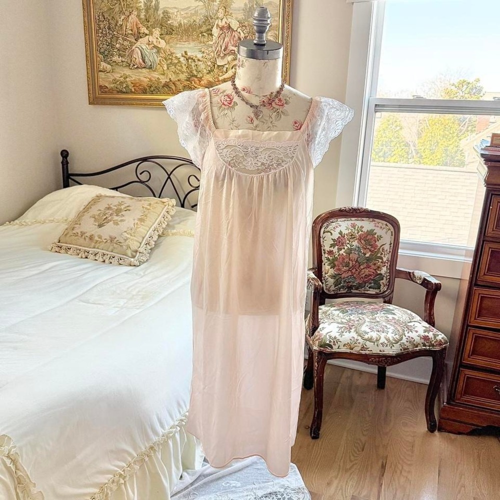 pink lace babydoll‎ dress nightgown